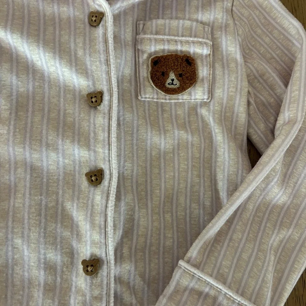 BEARPAW Girls Pajamas Heavyweight Warm Pinstripe 4T
